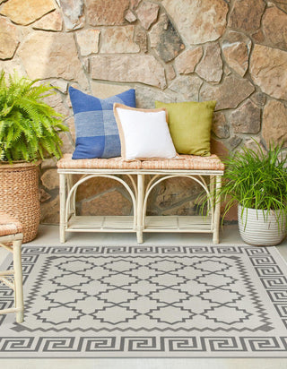 Unique Loom Outdoor Trellis T-KOZA-20430A Gray Area Rug Square Lifestyle Image