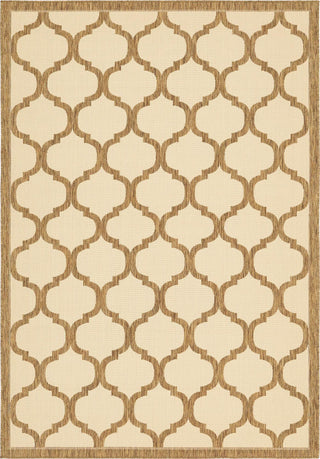 Unique Loom Outdoor Trellis T-KOZA-20431A Beige and Brown Area Rug main image