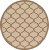 Unique Loom Outdoor Trellis T-KOZA-20431A Beige and Brown Area Rug Round Lifestyle Image