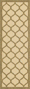 Unique Loom Outdoor Trellis T-KOZA-20431A Beige and Brown Area Rug Runner Top-down Image