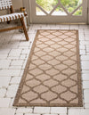 Unique Loom Outdoor Trellis T-KOZA-20431A Beige and Brown Area Rug Runner Lifestyle Image