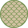 Unique Loom Outdoor Trellis T-KOZA-20431A Beige and Green Area Rug Round Lifestyle Image