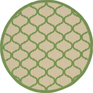 Unique Loom Outdoor Trellis T-KOZA-20431A Beige and Green Area Rug Round Lifestyle Image