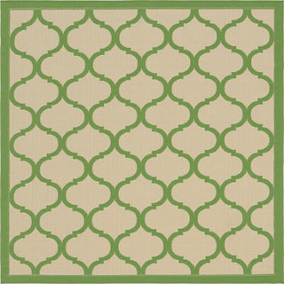 Unique Loom Outdoor Trellis T-KOZA-20431A Beige and Green Area Rug Square Lifestyle Image