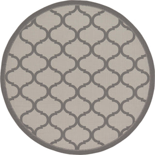 Unique Loom Outdoor Trellis T-KOZA-20431A Gray Area Rug Round Lifestyle Image