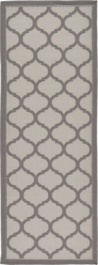 Unique Loom Outdoor Trellis T-KOZA-20431A Gray Area Rug Runner Top-down Image