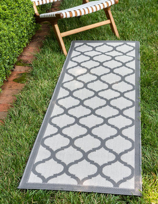 Unique Loom Outdoor Trellis T-KOZA-20431A Gray Area Rug Runner Lifestyle Image