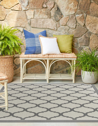 Unique Loom Outdoor Trellis T-KOZA-20431A Gray Area Rug Square Lifestyle Image