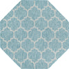 Unique Loom Outdoor Trellis T-KOZA-20596A Aquamarine Area Rug Octagon Top-down Image