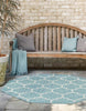 Unique Loom Outdoor Trellis T-KOZA-20596A Aquamarine Area Rug Octagon Lifestyle Image