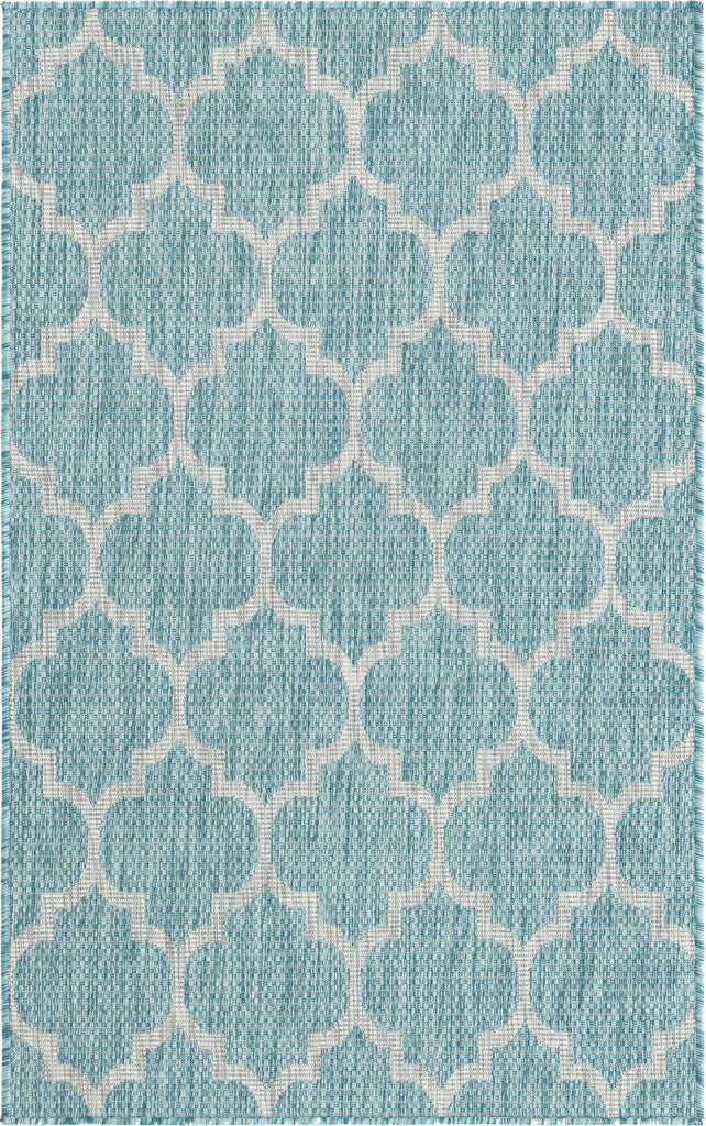 Unique Loom Outdoor Trellis T-KOZA-20596A Aquamarine Area Rug main image