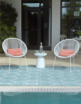 Unique Loom Outdoor Trellis T-KOZA-20596A Aquamarine Area Rug Square Lifestyle Image