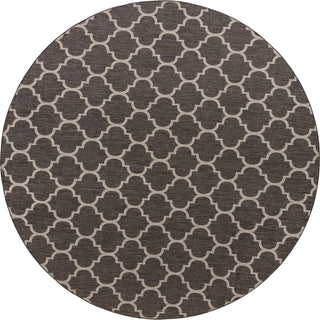 Unique Loom Outdoor Trellis T-KOZA-20596A Black Area Rug Round Lifestyle Image