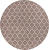 Unique Loom Outdoor Trellis T-KOZA-20596A Brown Area Rug Round Lifestyle Image
