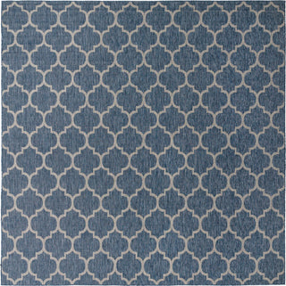 Unique Loom Outdoor Trellis T-KOZA-20596A Navy Blue Area Rug Square Top-down Image