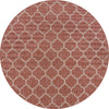 Unique Loom Outdoor Trellis T-KOZA-20596A Rust Red Area Rug Round Lifestyle Image