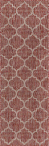 Unique Loom Outdoor Trellis T-KOZA-20596A Rust Red Area Rug Runner Top-down Image