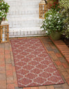 Unique Loom Outdoor Trellis T-KOZA-20596A Rust Red Area Rug Runner Lifestyle Image