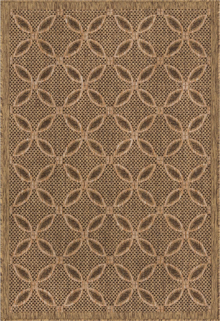 Unique Loom Outdoor Trellis T-KOZA-K3017A Light Brown Area Rug main image