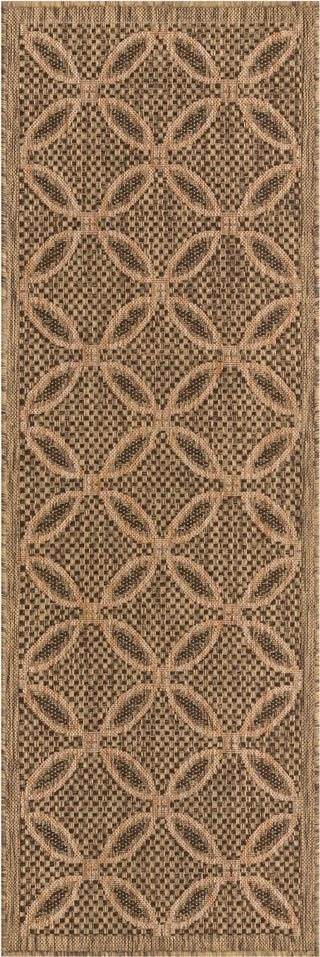 Unique Loom Outdoor Trellis T-KOZA-K3017A Light Brown Area Rug Runner Top-down Image