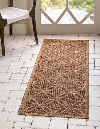 Unique Loom Outdoor Trellis T-KOZA-K3017A Light Brown Area Rug Runner Lifestyle Image