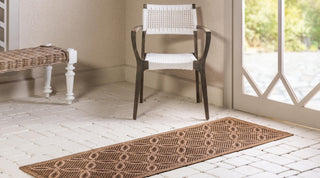 Unique Loom Outdoor Trellis T-KOZA-K3017A Light Brown Area Rug Runner Lifestyle Image