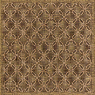 Unique Loom Outdoor Trellis T-KOZA-K3017A Light Brown Area Rug Square Lifestyle Image