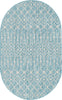 Unique Loom Outdoor Trellis T-KZOD10 Aqua Area Rug Oval Top-down Image
