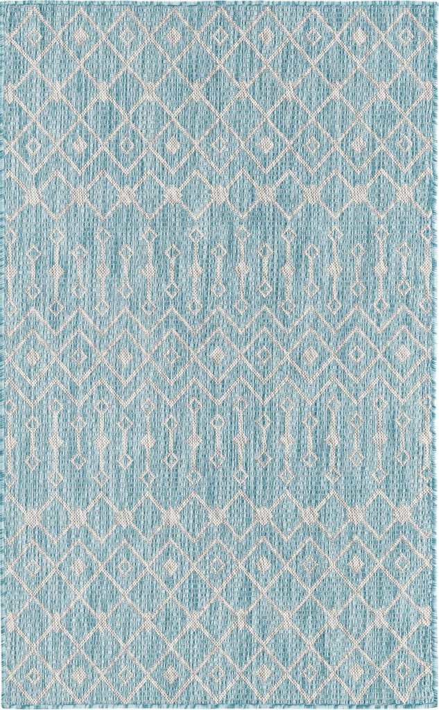 Unique Loom Outdoor Trellis T-KZOD10 Aqua Area Rug main image