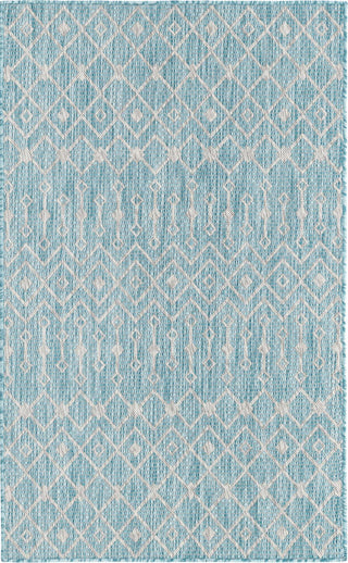 Unique Loom Outdoor Trellis T-KZOD10 Aqua Area Rug main image