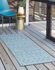 Unique Loom Outdoor Trellis T-KZOD10 Aqua Area Rug Runner Lifestyle Image