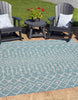 Unique Loom Outdoor Trellis T-KZOD10 Aqua Area Rug Square Lifestyle Image