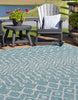 Unique Loom Outdoor Trellis T-KZOD10 Aqua Area Rug Square Lifestyle Image