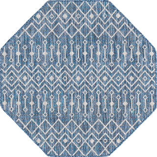 Unique Loom Outdoor Trellis T-KZOD10 Blue Area Rug Octagon Top-down Image