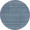 Unique Loom Outdoor Trellis T-KZOD10 Blue Area Rug Round Top-down Image