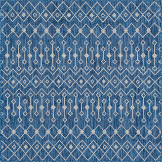 Unique Loom Outdoor Trellis T-KZOD10 Blue Area Rug Square Top-down Image