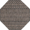 Unique Loom Outdoor Trellis T-KZOD10 Charcoal Gray Area Rug Octagon Top-down Image