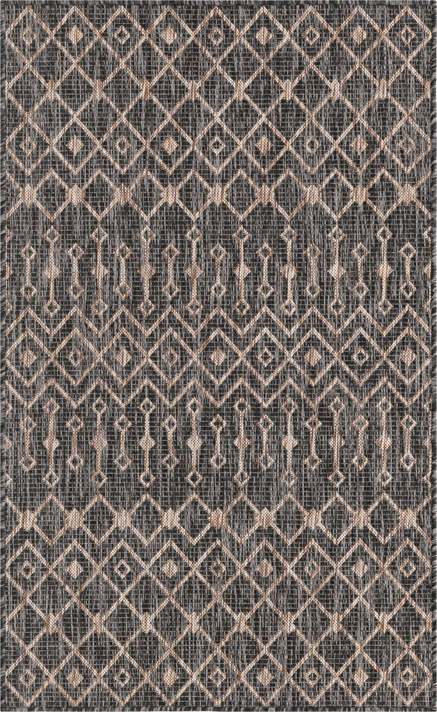 Unique Loom Outdoor Trellis T-KZOD10 Charcoal Gray Area Rug main image