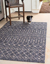 Unique Loom Outdoor Trellis T-KZOD10 Charcoal Gray Area Rug Rectangle Lifestyle Image