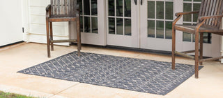 Unique Loom Outdoor Trellis T-KZOD10 Charcoal Gray Area Rug Rectangle Lifestyle Image