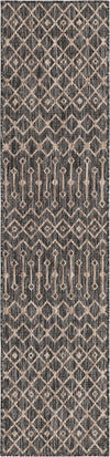 Unique Loom Outdoor Trellis T-KZOD10 Charcoal Gray Area Rug Runner Top-down Image