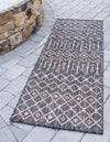 Unique Loom Outdoor Trellis T-KZOD10 Charcoal Gray Area Rug Runner Lifestyle Image