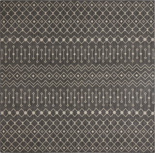 Unique Loom Outdoor Trellis T-KZOD10 Charcoal Gray Area Rug Square Top-down Image