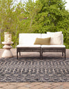 Unique Loom Outdoor Trellis T-KZOD10 Charcoal Gray Area Rug Square Lifestyle Image
