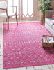 Unique Loom Outdoor Trellis T-KZOD10 Fuschia Area Rug Rectangle Lifestyle Image Feature