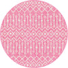 Unique Loom Outdoor Trellis T-KZOD10 Fuschia Area Rug Round Top-down Image