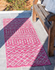 Unique Loom Outdoor Trellis T-KZOD10 Fuschia Area Rug Runner Lifestyle Image