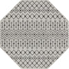 Unique Loom Outdoor Trellis T-KZOD10 Gray Area Rug Octagon Top-down Image