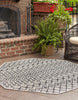 Unique Loom Outdoor Trellis T-KZOD10 Gray Area Rug Octagon Lifestyle Image