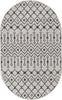 Unique Loom Outdoor Trellis T-KZOD10 Gray Area Rug Oval Top-down Image